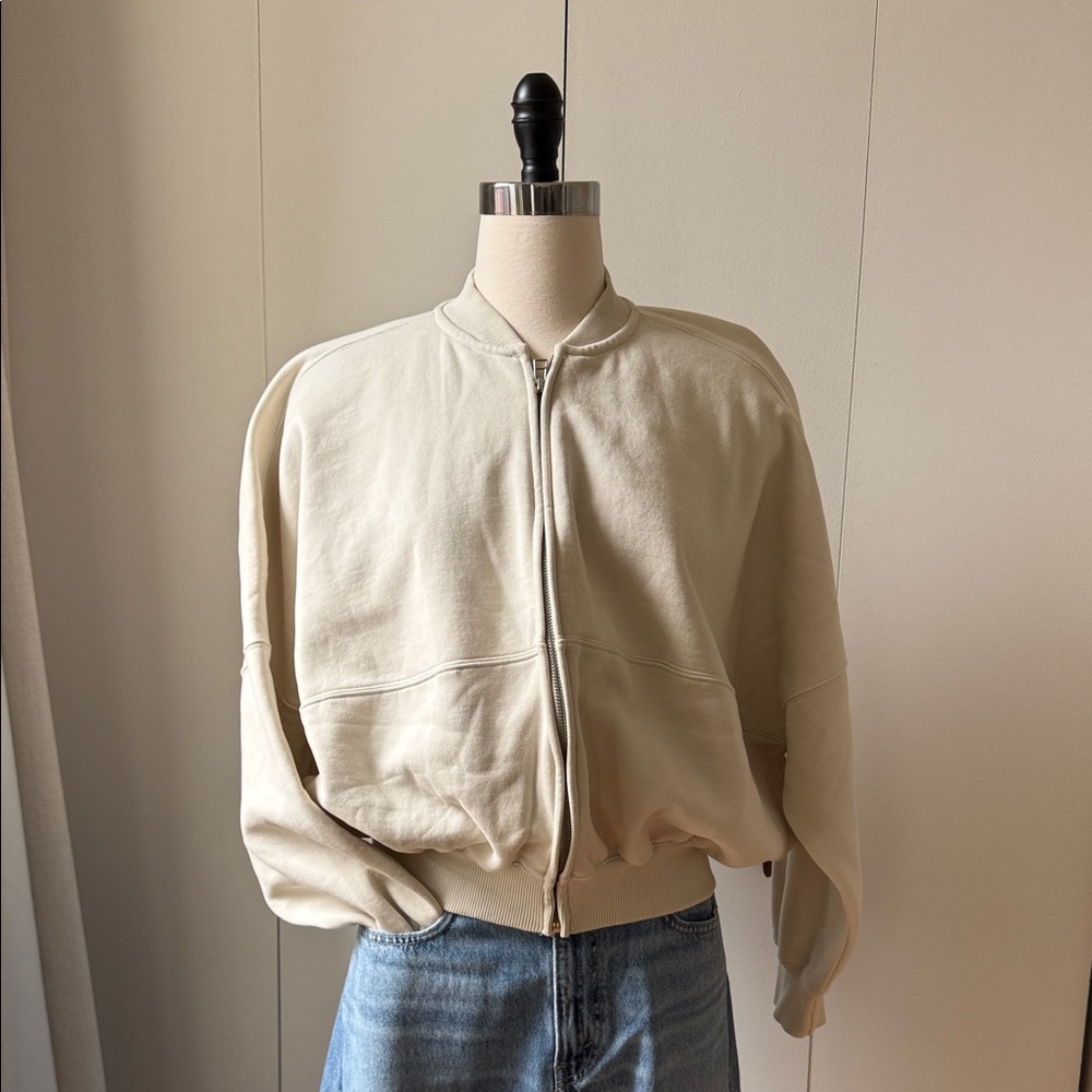 Zara Off-White Fleece-Lined Jacket
